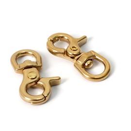 Brass Key Chain, Set of 2, Swivel Lever, Strap, Hook, Nascan Rotation, Hardware, Accessory Parts, Handmade, DIY Craft