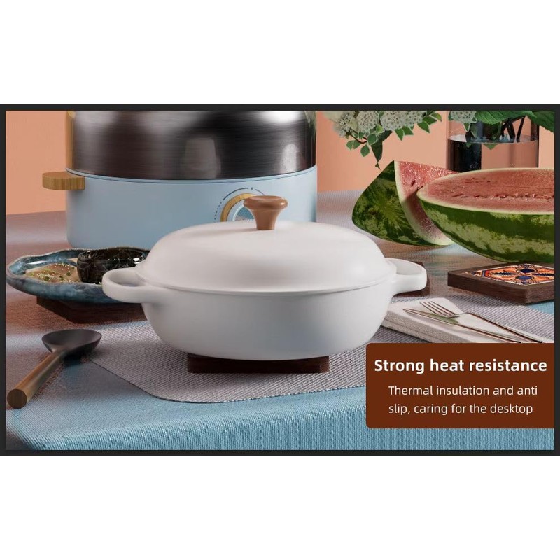 Wooden Trivets for Hot Dishes，3PCS Wooden Coasters with Organising Holder，Base