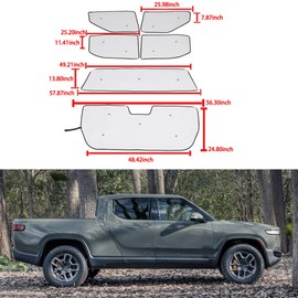 Former Windshield Sun Shade ，for Sunshade Foldable， for RIVIAN R1T Truck 2022 2023 Sun Visor Protector Blocks UV Rays ，Keep Your Car Cooler (6 Pieces)