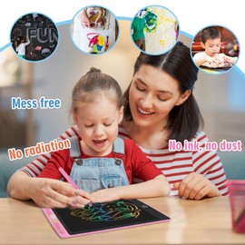 Homestec LCD writing board, 8.5 inches, colourful display, children's laptop for notes/drawing, optimal paper replacement, children's toy, 3 years and above