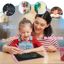 Homestec LCD writing board, 8.5 inches, colourful display, children's laptop for notes/drawing, optimal paper replacement, children's toy, 3 years and above