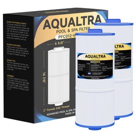AQUALTRA 6CH-960 Spa Filter Replaces PJW60TL-F2S, Jacuzzi Filters J-300, J400, FC-2800, 60 sq.ft. 6 5/8”x 14 7/8” Screw in Hot Tub Filter with Closed Handle (Not be Removed) 2 Pack