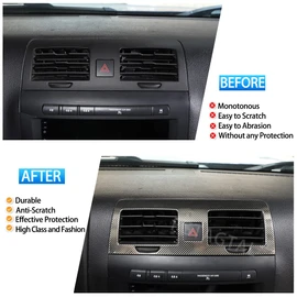 Fgtagtal Fit for Hummer H3 2005-2009 Center Console Air Outlet Cover, Front Center Console Dashboard Panel Air Vent Trim Cover Frame Sticker, 1PCS (Carbon Fiber Pattern Black)