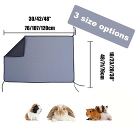 FiboPawer 2 Pack-Guinea Pig Cage Liner, Washable Pee Pads for Guinea Pigs, Rabbit, Chinchilla, Bunny, Fast Absorbing& Reusable Waterproof Mat, Small Animal Cages Bedding Odor Control-28 * 42 Inch