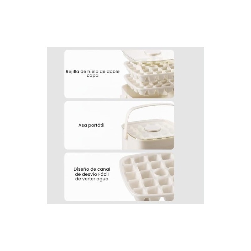 Mavis Laven Cubitera para Hielo, 2 Bandeja con Caja Almacenamiento