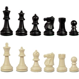 WE Games Bobby Fischer Ultimate Chess Pieces Set, Staunton Plastic Tournament Chess Set - Extra Queens, Triple Weighted