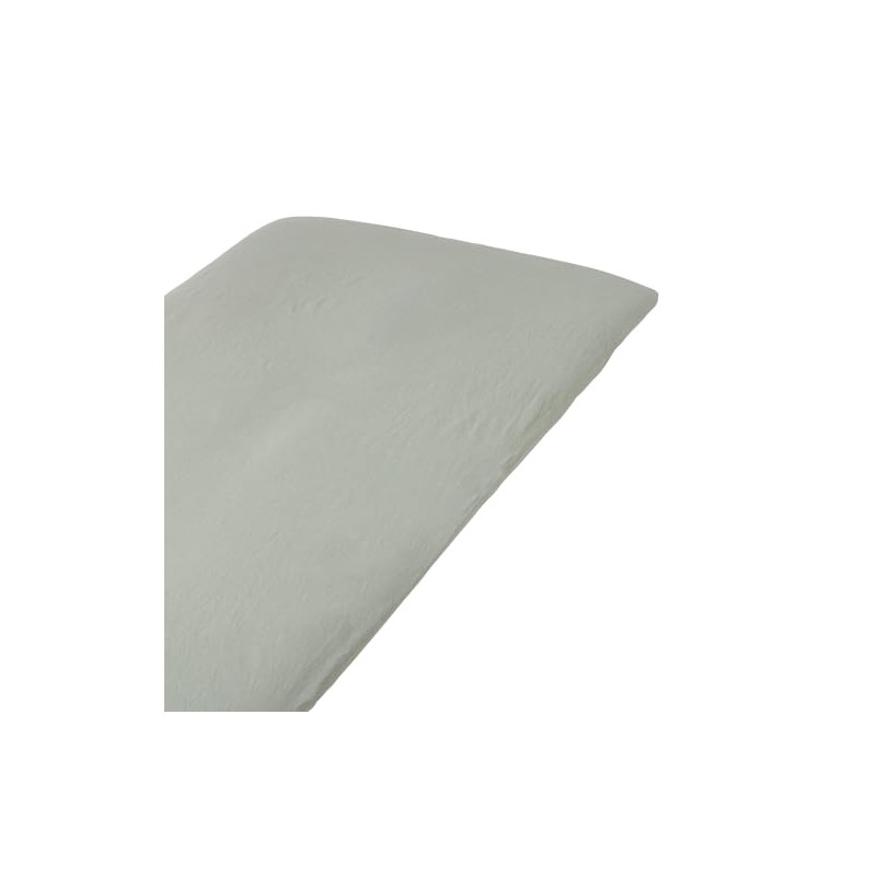 MUJI 84232831 Washed Futon Sheets, S, Shallow Fitted Sheet, Green