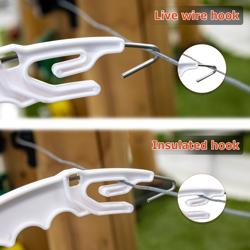 10 Pack Plastic Electric Fence Gate Handle, Insulated Plastic Hook,
