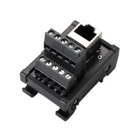 PENGLIN RJ45 8P8C DIN Rail Mount Ethernet Connector Distribution Breakout Board, 1 Way RJ45 Vertical Socket Adapter