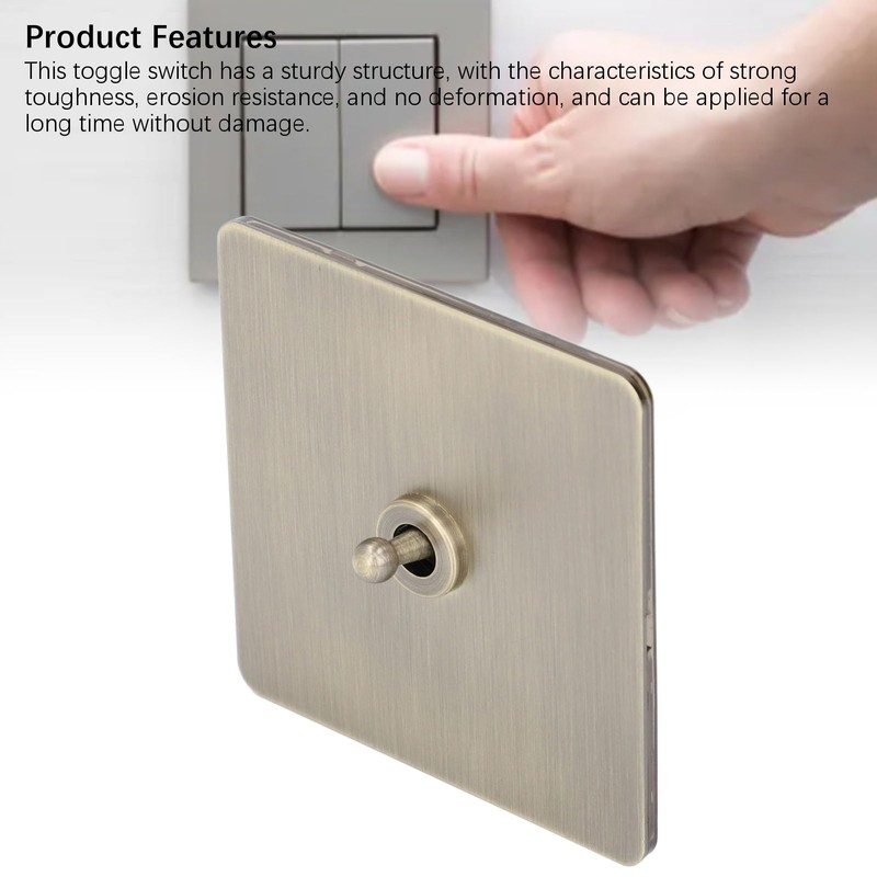 AC250V Single Pole Toggle Switch Antique Bronze Texture Stainless Steel