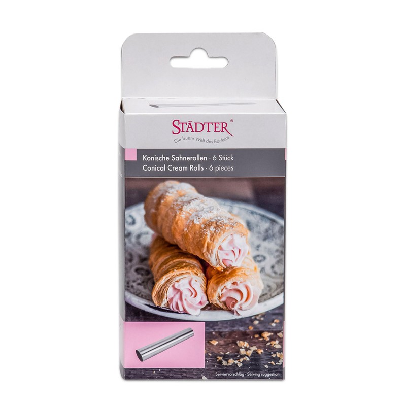 Staedter Conical Cream Rollers, Stainless Steel Silver, 30 x 30