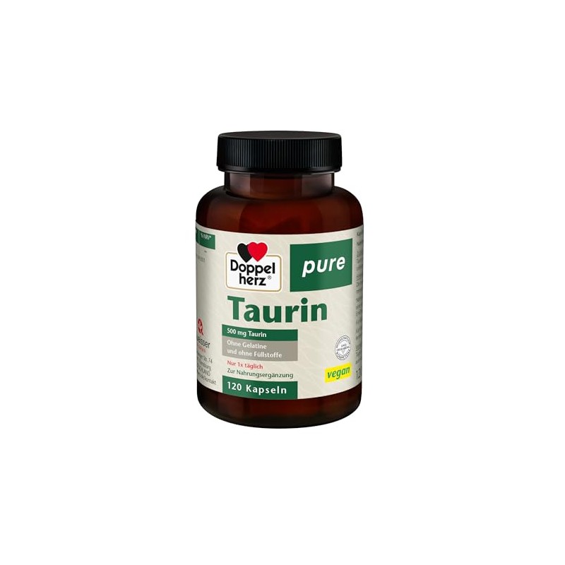 Doppelherz Pure Taurine 500 mg per Capsule - No Fillers
