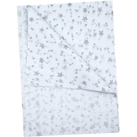 50pcs 50×35cm Silver Star Tissue Paper,Metallic Super Stars Wrapping Paper Bulk for Wedding Birthday DIY Gift Decorations