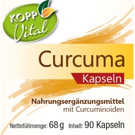 KOPP Vital® Turmeric Capsules | Vegan | 90 Capsules | 68 g | Dietary Supplement | BCM-95 | 95% Curcumin Extract | Improved Bioavailability and Bioefficiency | Premium Quality