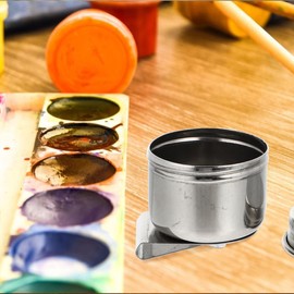 BESPORTBLE 2pcs Oil Painting Palette Cup with Lid Stainless Steel Dipper Design No Leakage Can Clip
