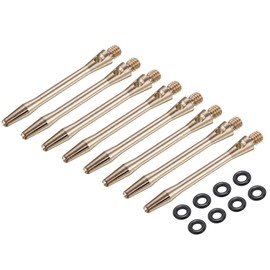 PATIKIL Aluminum Dart Shafts 45mm, 8 Pack 2BA Thread Dart Stems Replacement Accessories with Rubber Rings for Steel Tip, Copper Tone