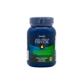 GNC, Fish Oil Omega-3 Triple Concentración con EPA y DHA, Aceite de Pescado en Cápsulas Mini Sin Sabor, 60 Cápsulas, Suplemento Nutricional para Adultos, Ácidos Grasos Esenciales, Ingredientes Naturales