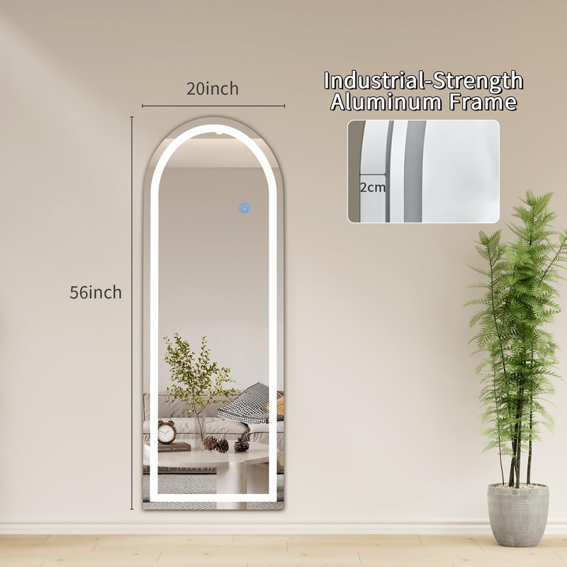 Koonmi Full Length Mirror with LED Lights 56"x20"