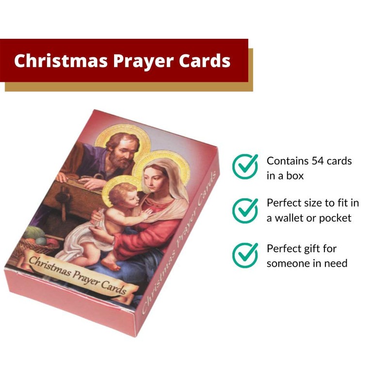 Christmas Prayers Wallet Card Assortment Bible Scripture, 54 Cards Per