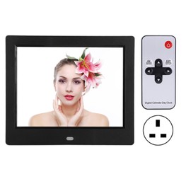 XCLT-808 8 Inch Desktop Electronic Clock Calendar Alarm Digital Photo Frame Elderly Electronic Album AC110-240VBlack UK Plug