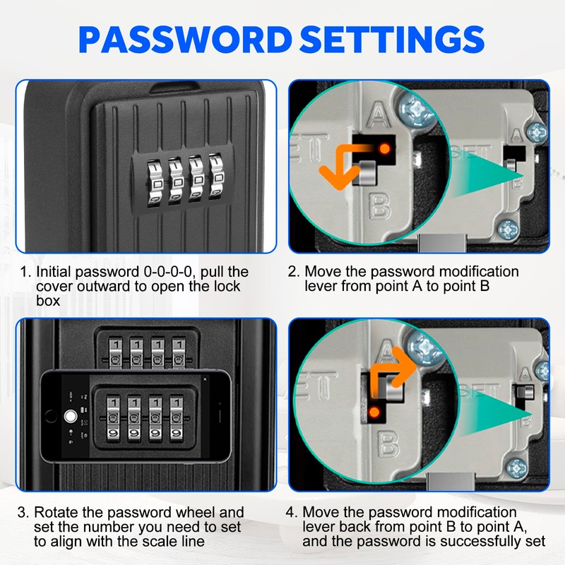 Miawtro Key Safe, Keysafe Wall Mounted Outside Waterproof with Removable