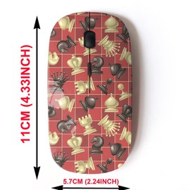 CJCBROES - mouse inalámbrico 2.4G con bonito diseño de patrón para todas las computadoras portátiles y computadoras de computadora con nano receptor, piezas de ajedrez