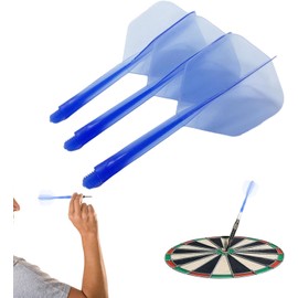 3 Pieces Moulded Dart Flights,Darts Flights,Blue dart flights Intergrated dart Flight,Blue darts Transparent Tail,Easy to replace Anti-fall and Durable Dart Blade,Suitable for Darts Replacement.