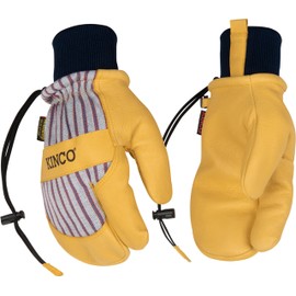 Kinco, 1927KWLT-XL, Golden Premium Grain Pigskin Palm & Thumb, Omni Cuff™ Design, Foam Padded Knuckle Protection, Heatkeep® Thermal Insulation, Pairing Buckle & Glove Leash Cords Included, Extra Large