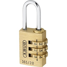 ABUS Combination Lock 165/20 - Brass Padlock - with Individually Adjustable Number Code - Suitcase Lock/Locker Lock - ABUS Security Level 3