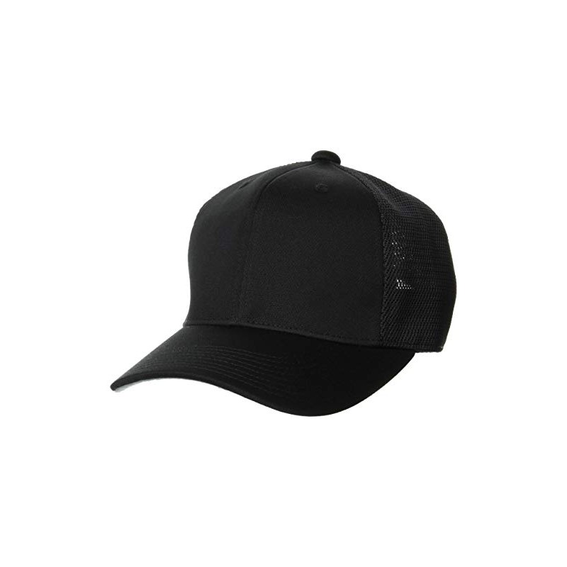 SSK BC074 Cap Square Brim 6-way Semi-Mesh Baseball Cap, black
