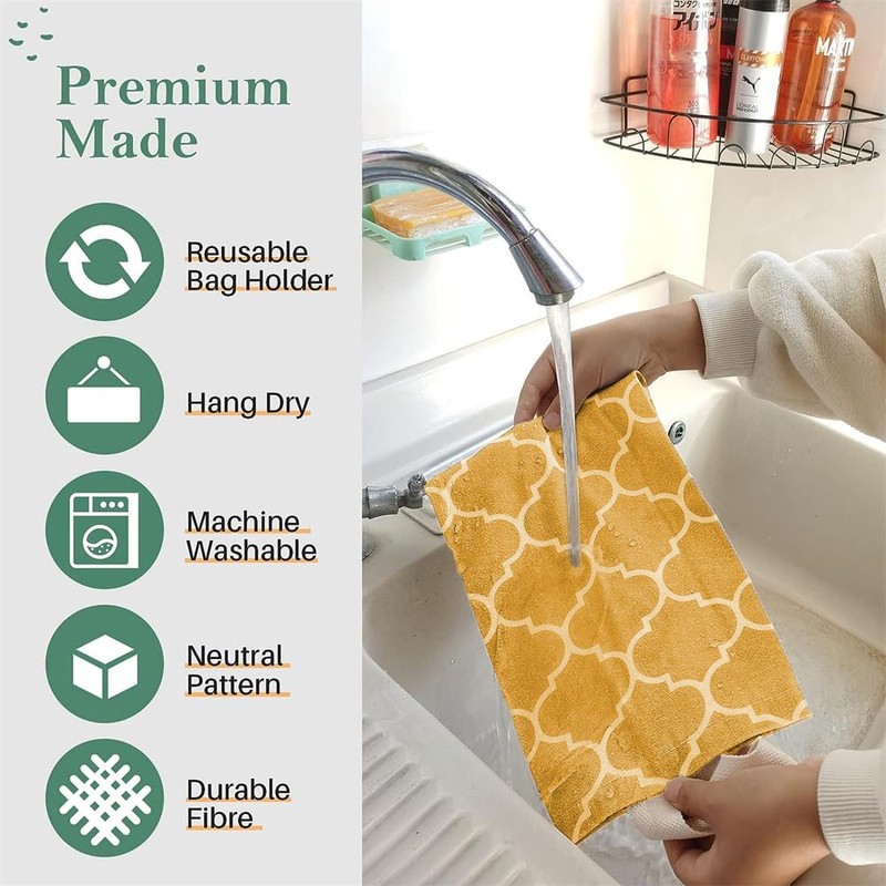 LeCorner Plastic Bag Holder, Washable Grocery Bag Holder for Plastic