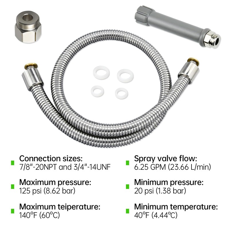 44 inches B-0044-H Pre-Rinse Hose with Heat Resistant Handle Replacement