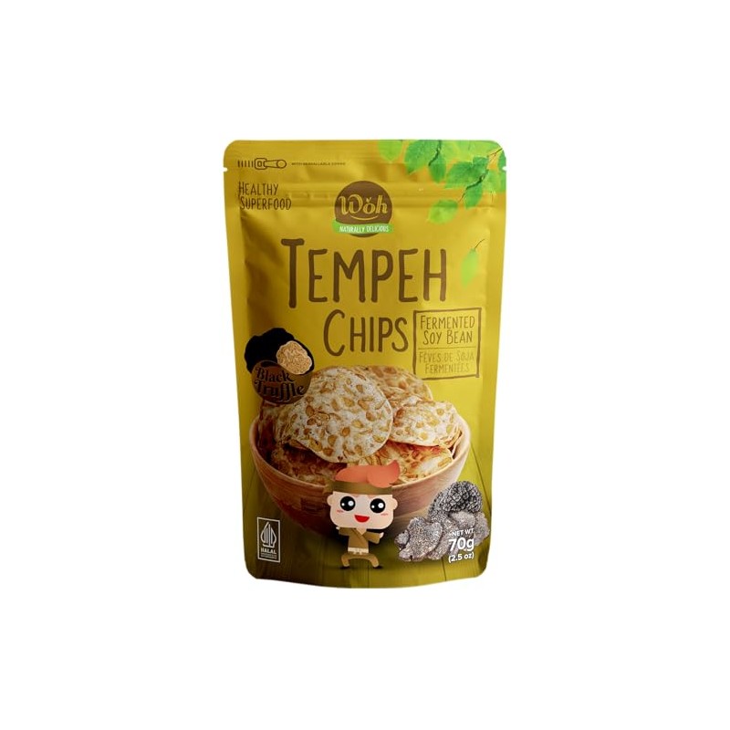 Woh Tempeh Chips Fermented Soy Bean Black Truffle (Pack of