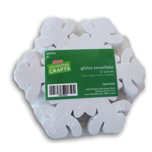 Piezas de espuma iridiscente con purpurina de copo de nieve,