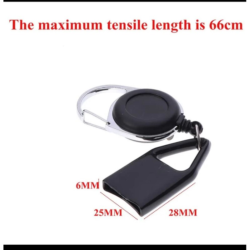 Premium Lighter Leash Retractable Keychain Clip (Blue)