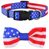 American Flag Dog Collar with Bowtie, 4th of July USA
