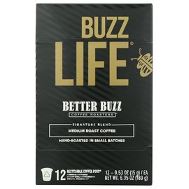 Better Buzz Life Blend (Buzz Life) Single Serve Coffee Pods Medium Roast, 12 Count (Pack of 1), Small Batch Roasted Arabica Coffee Beans, K-Cup Compatible