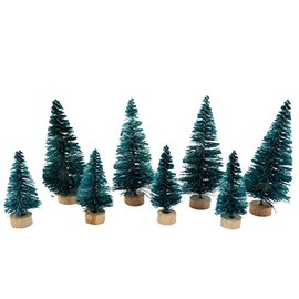 Melody Jane Dolls House 8 Christmas Conifer Trees Miniature Garden Scene Accessory