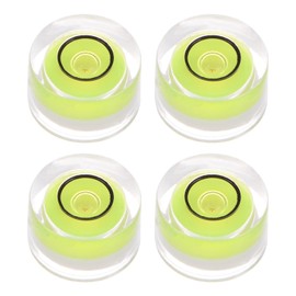 sourcing map 4pcs Round Bubble Level 10x6mm Mini Circular Bullseye Spirit Levels for Leveling Camera Tripod Telescope Workshop Turntable Pictures Frame, Lime