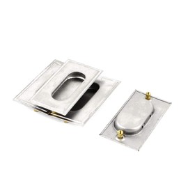 New Lon0167 Cupboard Drawer Featured Rectangle Flush Type reliable efficacy Pull Handle Silver Tone 80mmx40mm 4 Pcs(id:d7b 8c 5f 9ec)