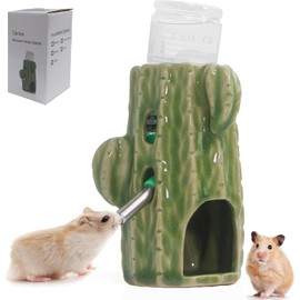 Botella de Agua para hámster con Soporte, 2 en 1 Ajustable, 80 ml, Botella para Tanque de Cristal, Botella de Agua para Tanque de Cristal, sin Goteo, Ratones, Ratas