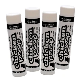 .15 oz. Chicken Poop® ORIGINAL FLAVOR Lip Junk for Dry, Chapped Lips, LIP BALM PACK OF 4