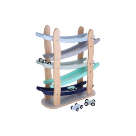 Kindsgut Murmelbahn, Motorik-Spielzeug aus Holz mit 4 Autos, dezente Farben und umweltfreundliche Materialien, frei von Schadstoffen und kindgerecht, Emil