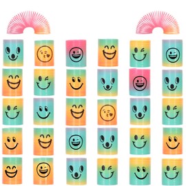 Irnushka 30 Pcs Mini Spring Rainbow Coil Party Favors for Kids, Plastic Coil Toys Bulk,Mini Plastic Coil Spring Toy for Easter Egg Filler Party Favor Carnival Prize Birthday Goodie Bag Stuffers