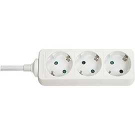 LINDY 73100 3-Way Socket Strip Schuko Sockets at 45° Angle 1.4 m Cable with Child Safety Lock 3500 W for Indoor Use White