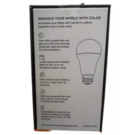 Savant A19, Color LED Smart Light Bulb App Controlled