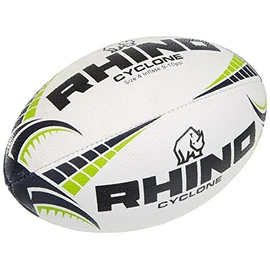 Rhino Cyclone XV Training Rugby Ball, Fluo Orange, Size 5