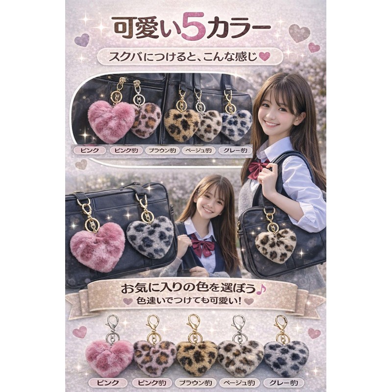 [mental & body cota] Kogal Merchandise Leopard Print Tail Keychain