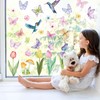 8 Sheets Spring Window Stickers Tulips Hummingbird Butterfly Flower Window