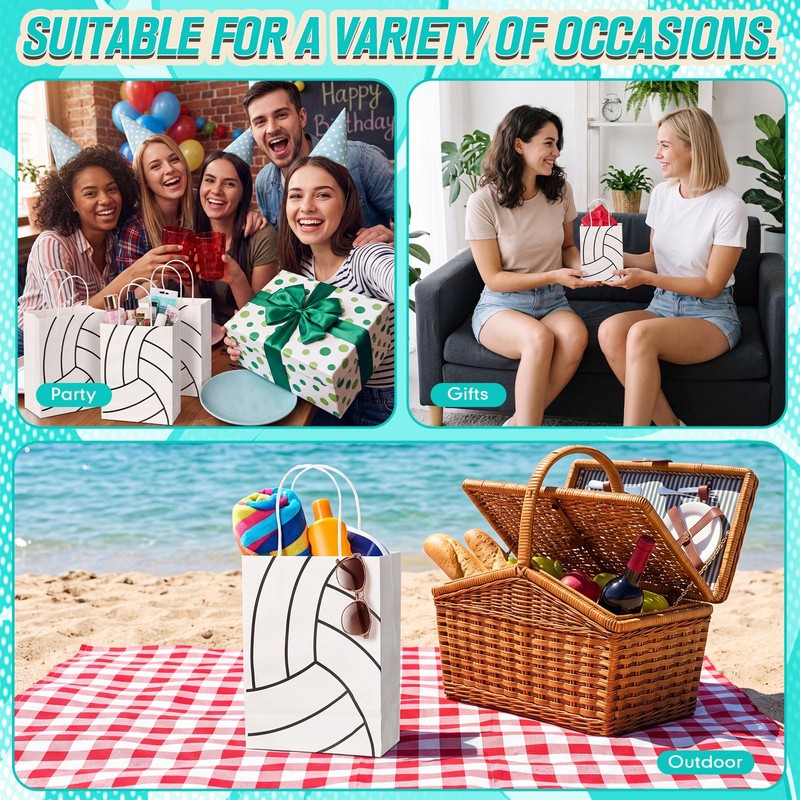 30 Pcs Volleyball Party Gift Bags Treat Goodie Snack Bags